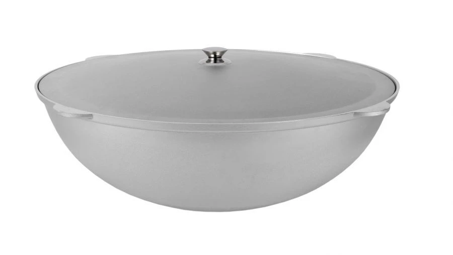 28L (uncoated) aluminium cast pilaf cauldron TM Kukmara, with aluminium lid