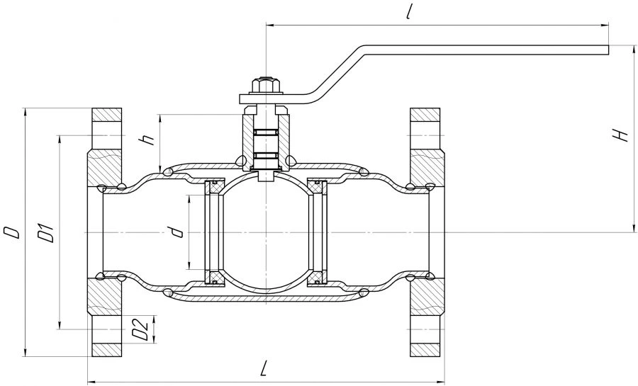 Stainless steel ALSO stainless steel FLANZED FULL-SLIDE ball valve with all-welded body KSH.F.P.025.40-03