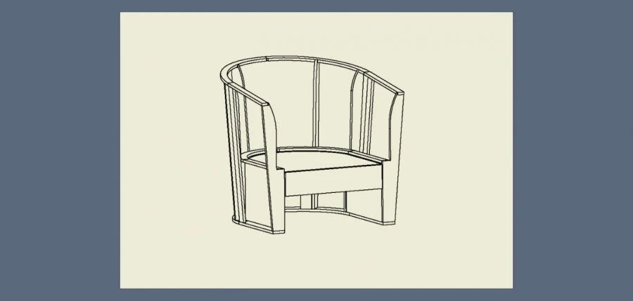Office armchair, mainly with wooden frame TV-AKDK-2.15.01-01