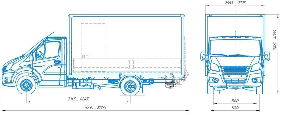 Trucks with dual-fuel engine, petrol/gas having a technically permissible maximum mass not exceeding 3, 5 tonnes