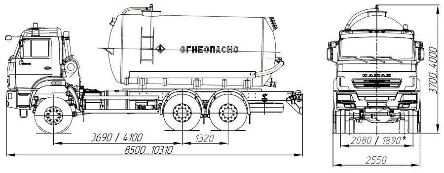 Methanol tanker ACN 4680A4-50 on chassis KAMAZ 65111-A5, 65111-50