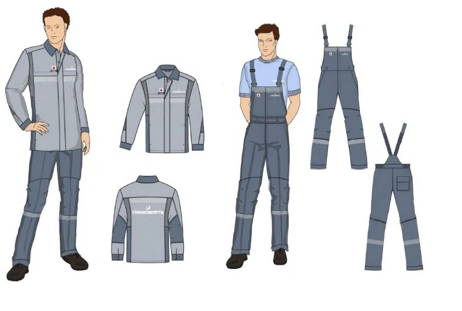 Men's sets for ITR (jacket-shirt, vest, dungaree) special for employees of the organisations of the Transneft system for protect