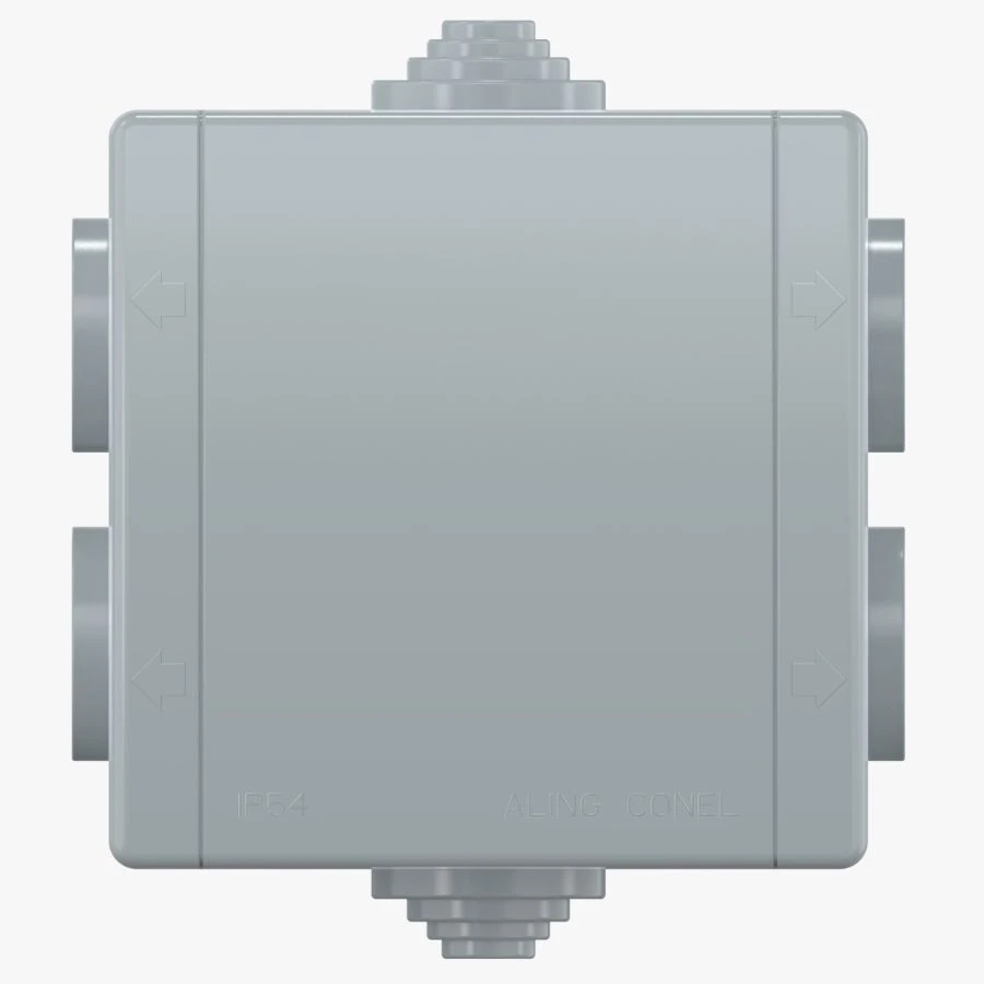 CADUCEUS ALING POWER Junction box for open wiring 80x80x55, 6 entries, IP54, 500V~, lid push-fastening,