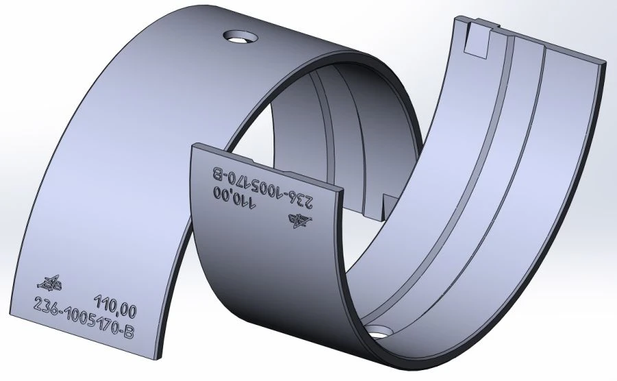DZV.236-1005170-V Crankshaft upper bearing pad