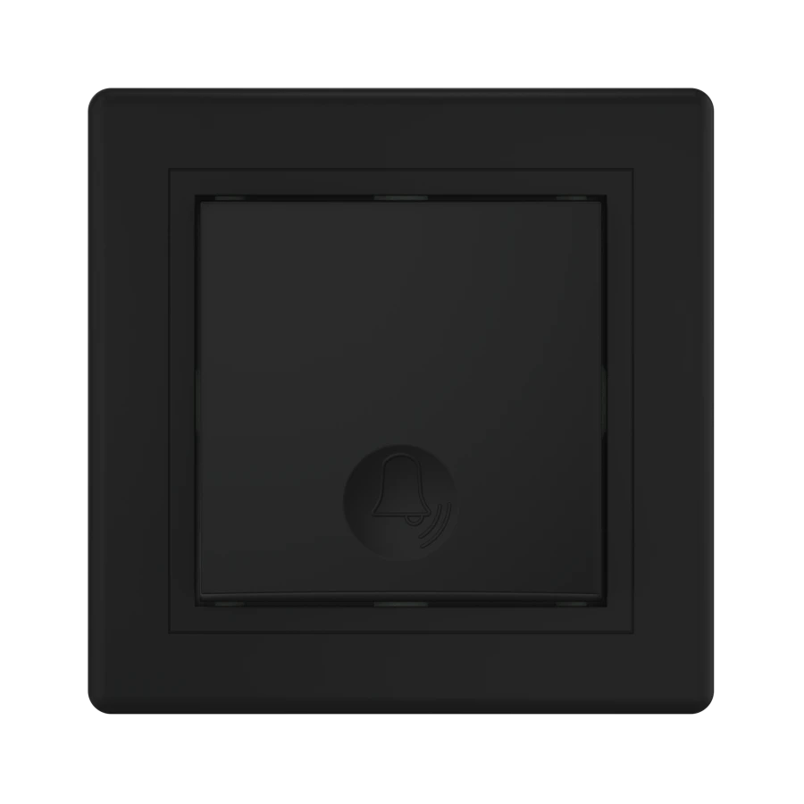 CADUCEUS ALING PRESTIGE Flush-mounted push-button switch 10A, 250V~, black (soft touch), article number 610.E1E1E1