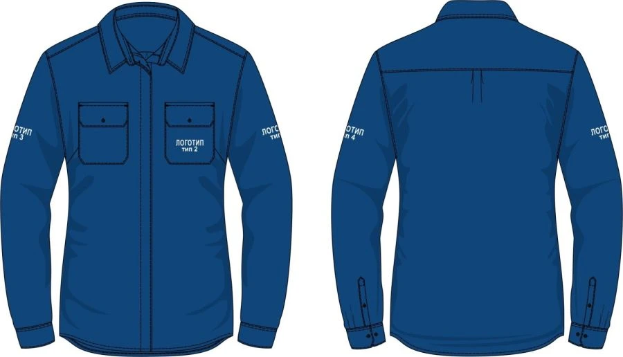 Women's jacket-shirt in the corporate style of PJSC Gazprom Neft for protection against thermal risks of electric arc; elevated