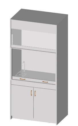 Stationary laboratory cupboard (fume cupboard)