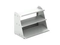 Desk stand with three tiers of shelves