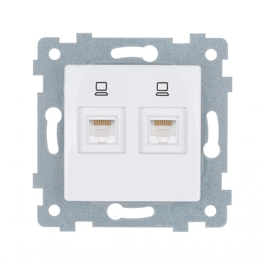 "MARIA" Low-voltage PC/PC 2 socket flush-mounted socket mechanism RK2-471 white. RK2-471 white