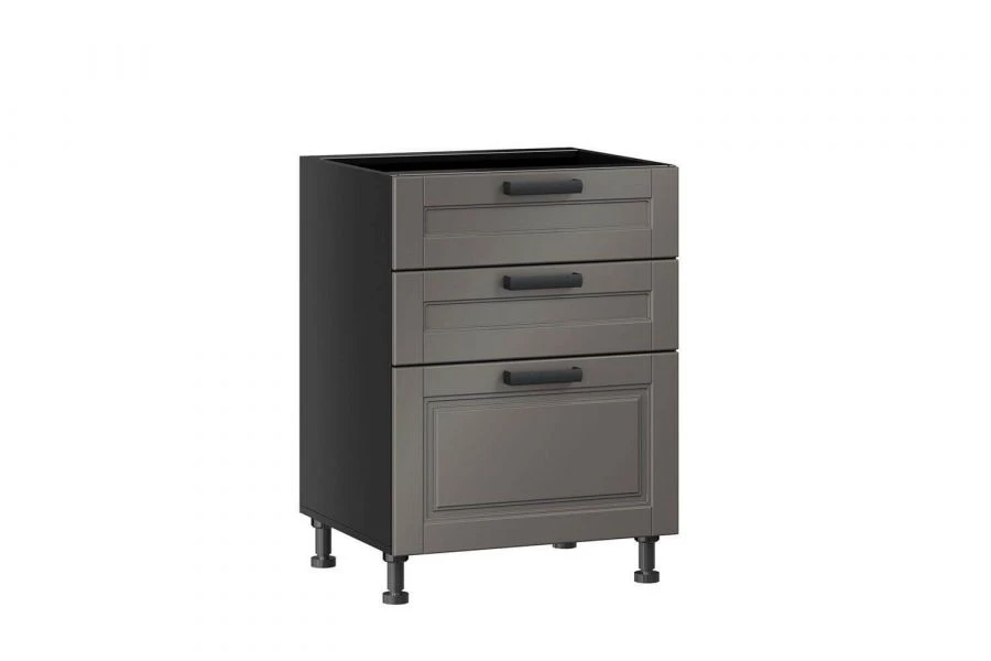 Type 4 LD.270140.000 Kitchen cabinet 600 with 3 drawers body (Black )