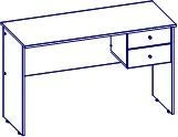 Straight table with hanging cabinet (2 drawers) . Size (mm): 1200x500x750h. (Furniture for kindergartens brand "Interior" series