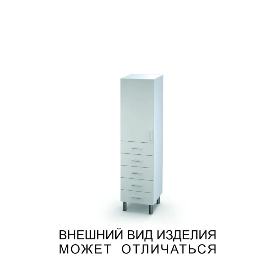 Single-leaf cupboard with pull-out drawers
