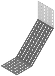 Bottom base of vertical internal 90 degree corner of cable girder DKZ 000x00 F90, with overall dimensions from 150x50 mm to