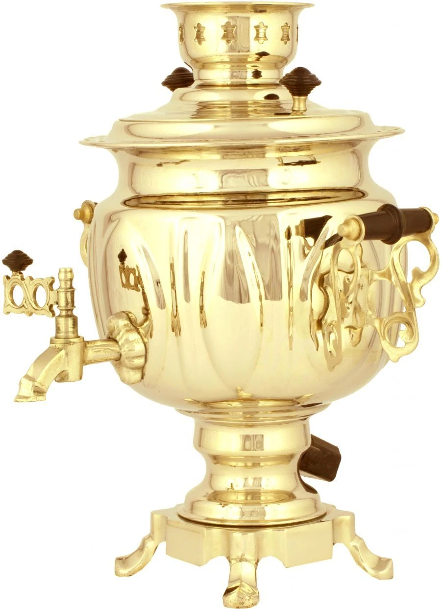 Electric samovar 3 litre oval brass
