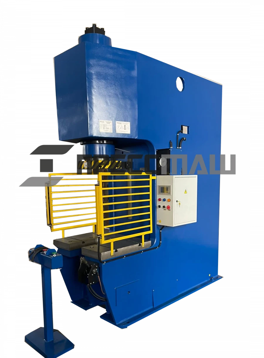 Hydraulic press P6330 with 100 tonnes of force, single rack with C-shaped bed and individual drive.