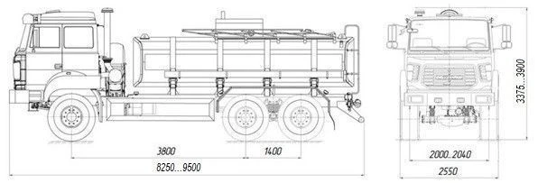 Tank truck for transportation of food liquids (technical water) ??? 4680L4-21 on chassis URAL 5557-4551-78, 5557-4551-80, 5557-4
