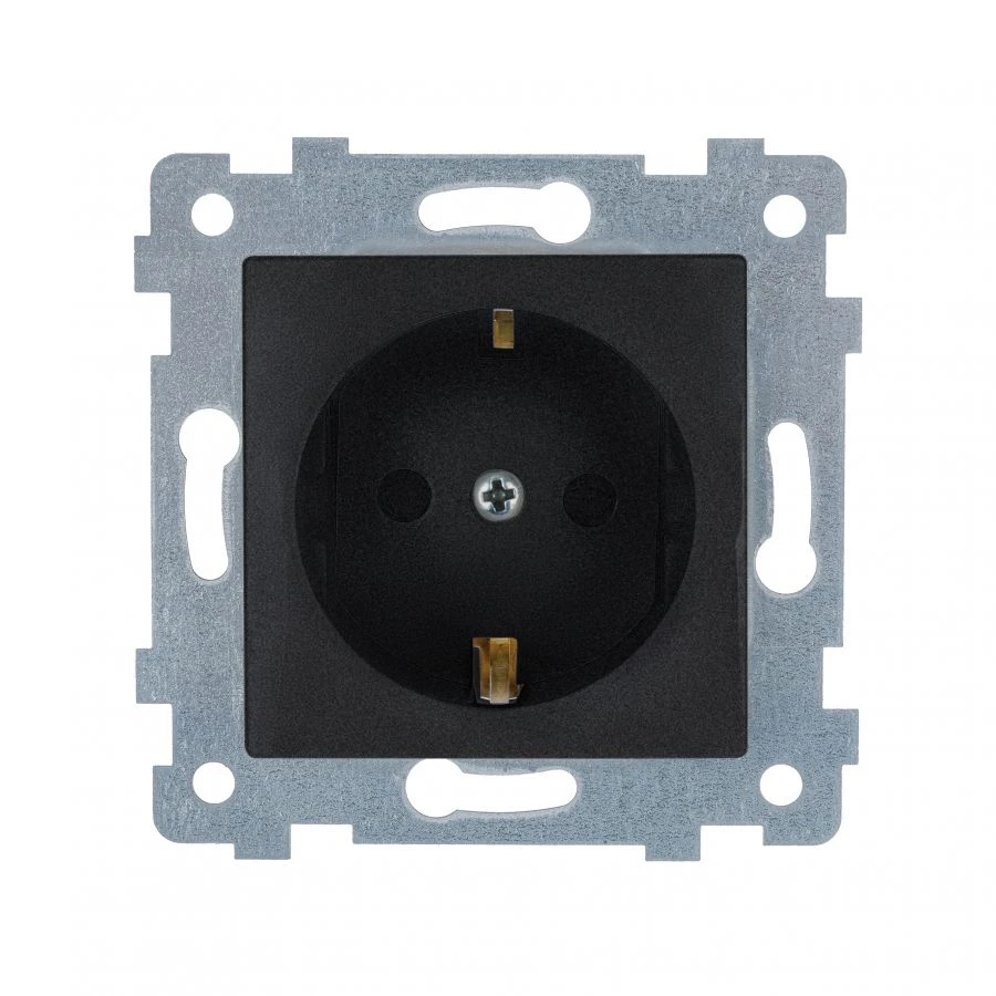 "MARIA" Single socket outlet mechanism with socket w.s.c. w/c. RS16-445 "anthracite"