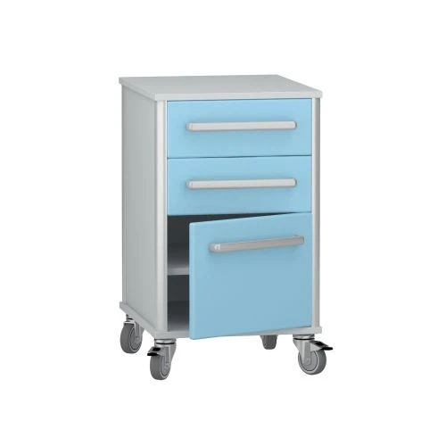 Rolling medical cabinet according to TU 32.50.30-008-69573749-2021, article number DM-3-107-03.K2.F3