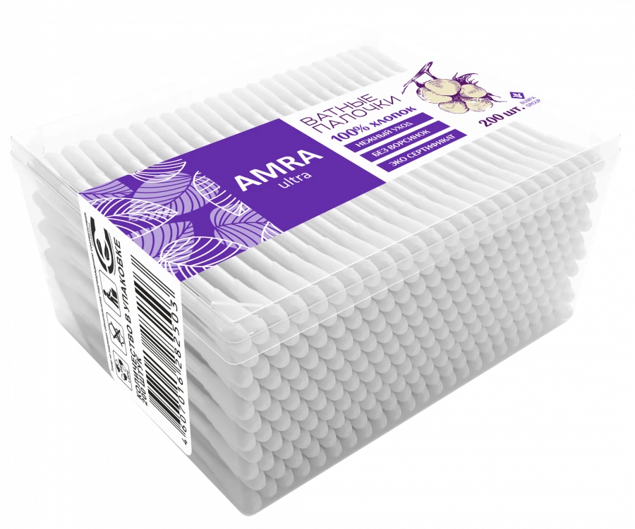 AMRA cotton buds (rectangular) 1/200/24
