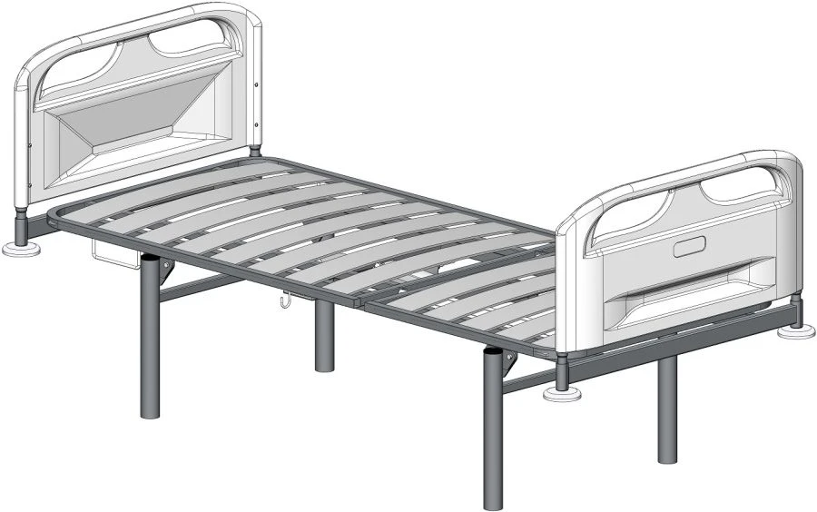 KF0-01-"MSC" (MSC-3105EL) - General hospital bed with headrest, without wheels, plastic backrests, bed - plastic slats, adjustab