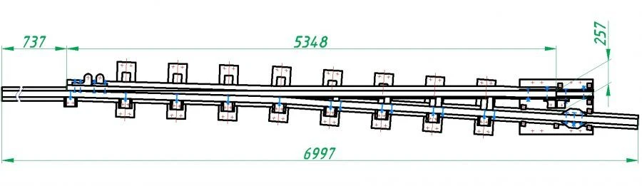 Frame rail with shank of R65 type (project 2663.010/01)
