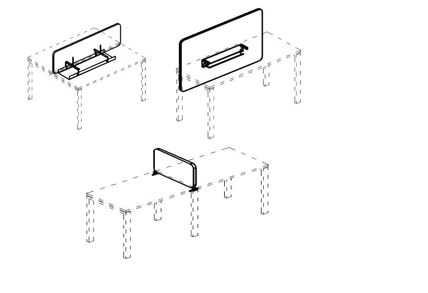 Wooden fabric table screen. A4" series furniture set