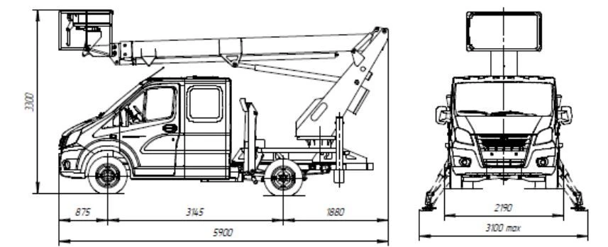 AGP-18T GAZ-A22R23 17.8M 250KG 9.5M
