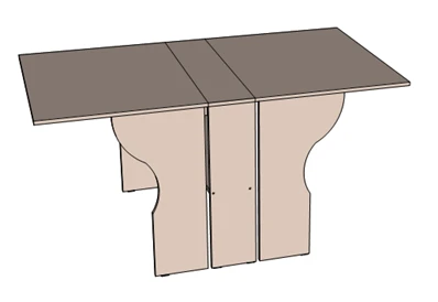 Folding table, folding-book table