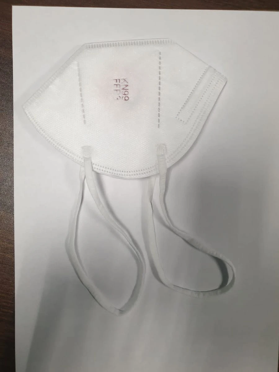 Disposable non-sterile non-woven disposable respirator mask without exhalation valve FFP3 KN99 with headband
