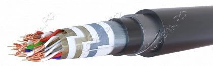 Cables for signalling and interlocking with polyethylene insulation, with water-blocking materials (WB), shielded, in sheathing