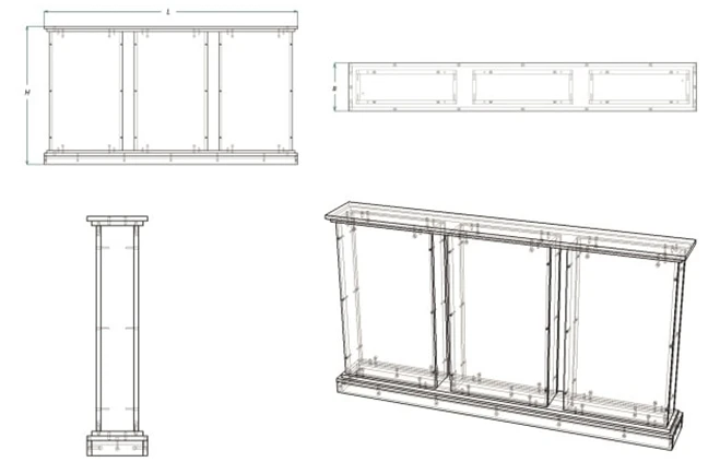 Barrier fence for three sections (series Z.B.3)