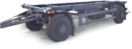 Container trailer type 85332, modification 853322. Metal platform with container fastening devices