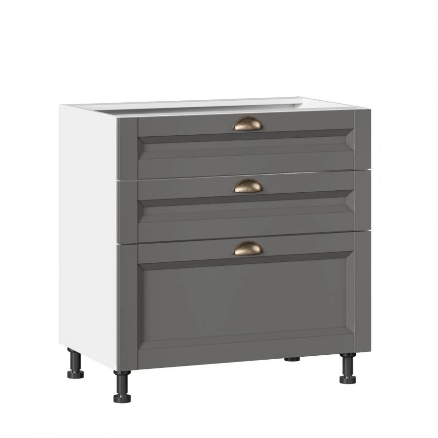 Amelie-3 LD.299850.000 Set of kitchen cabinet fronts 800 with 3 drawers (Lux) (Onyx Grey)