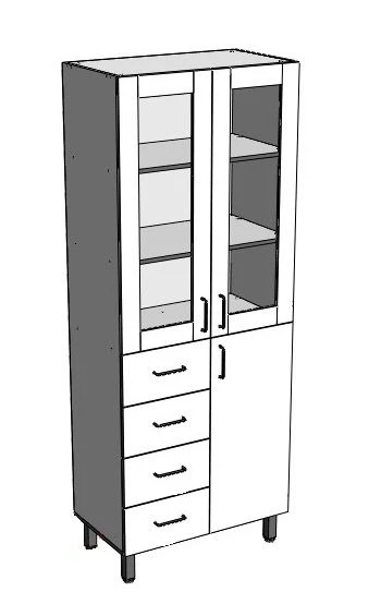 Laboratory cupboard with drawers