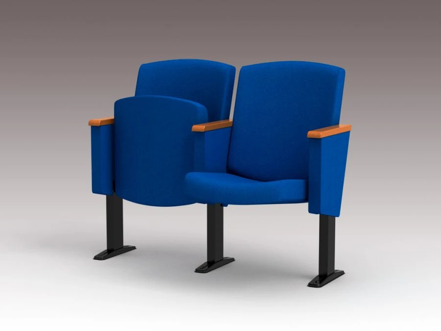 Armchairs for auditoriums with metal frame