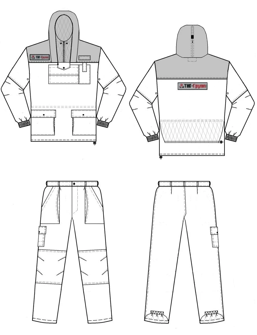 Men's suit (jacket, trousers, mosquito net) for protection against harmful biological factors and general industrial pollution