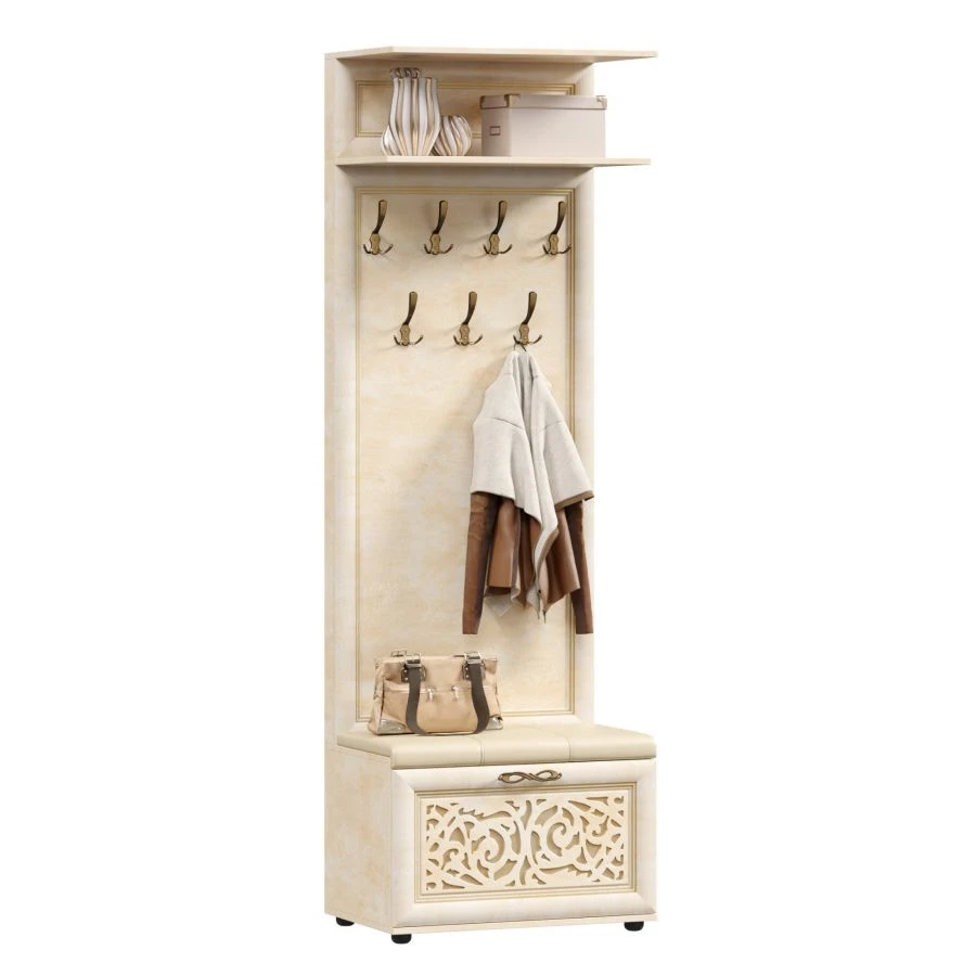 Alexandria LD 125.090.000 coat rack with cabinet Leather Lento/Rustica