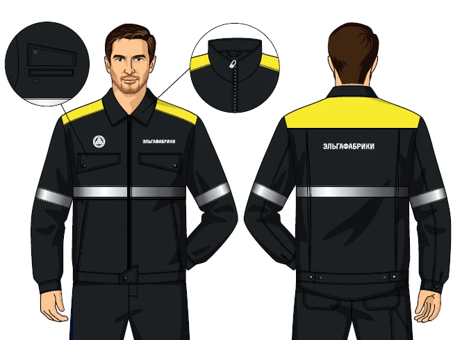 Men's jacket for protection against OPZ and mechanical effects SMA125-102/001-DKB