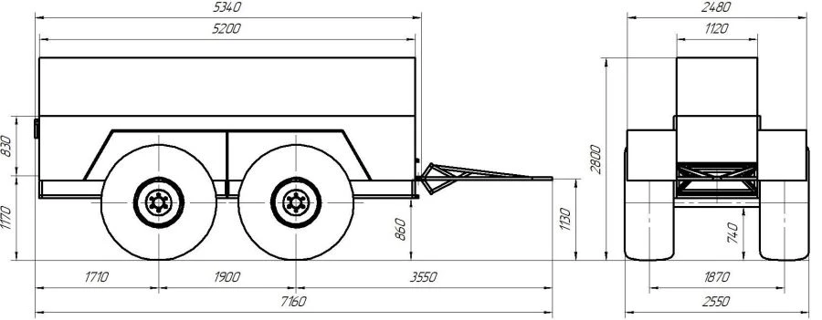 Trailer to snowmobiler "Predator" P25-260