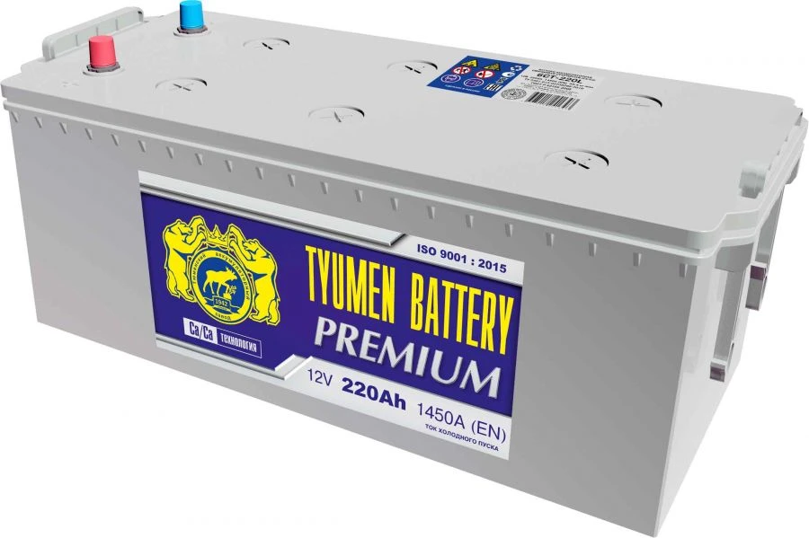 Accumulator lead starter battery TYUMEN BATTERY 6ST-220LR PREMIUM