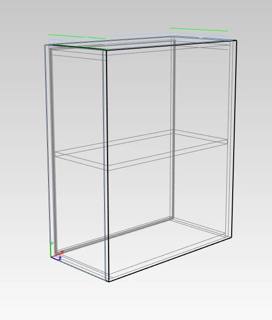 1-door hinged cupboard for dishes.