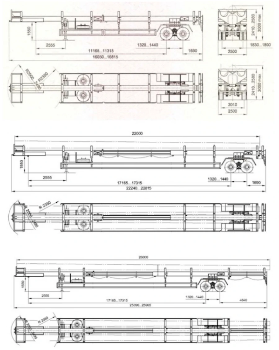 Semitrailer specialised for transportation of long goods, brand UST, model 94651F, modifications 94651F-0000010, 94651F-00