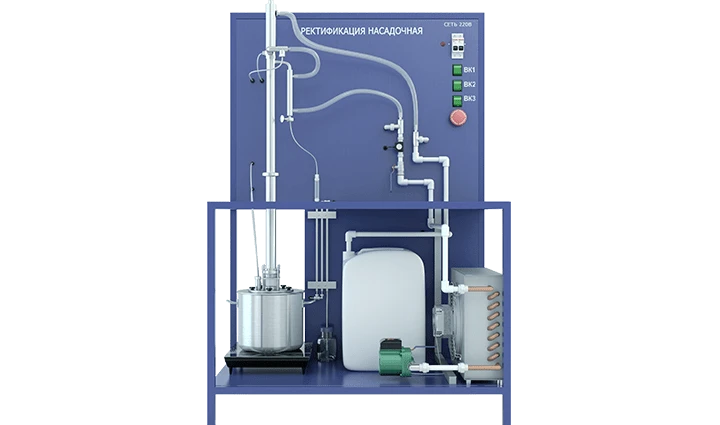 Laboratory distillation unit (packed column) with autonomous cooling system (PAHP-RUM-N-R)