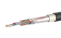 Marine fire-resistant cable of SPCEVng(A)-FRHF grade with insulation made of cross-linked polyethylene, with an individual scree