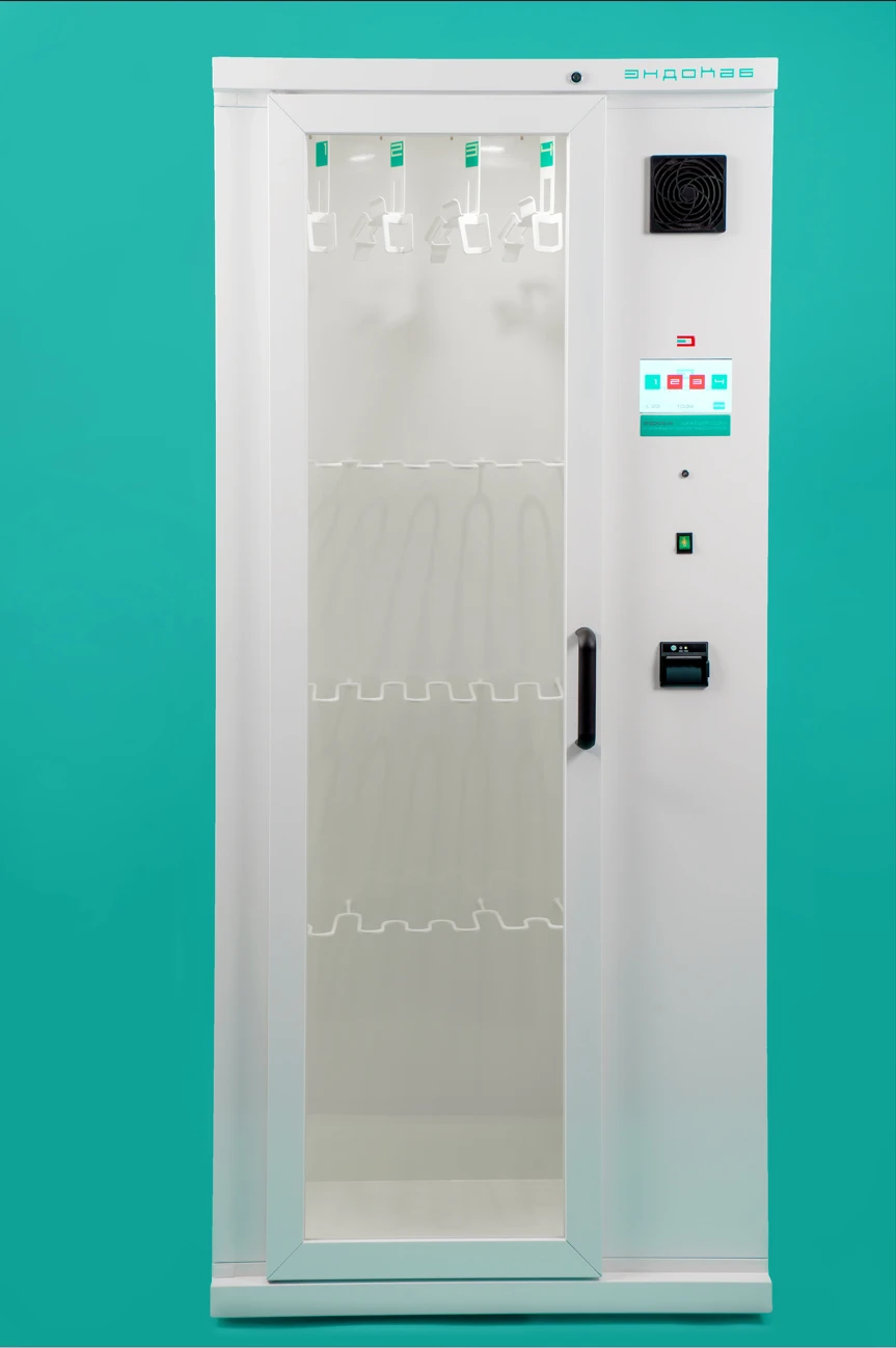 Device for automated drying and storage of flexible endoscopes "ENDOKAB" version ENDOKAB-4A