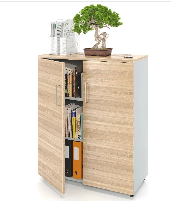 ZAMM swinging cupboard with 3 shelves, 2 doors, on adjustable legs.