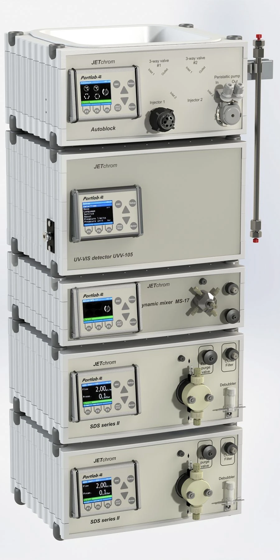 JETchrom liquid chromatograph with spectrophotometric detector
