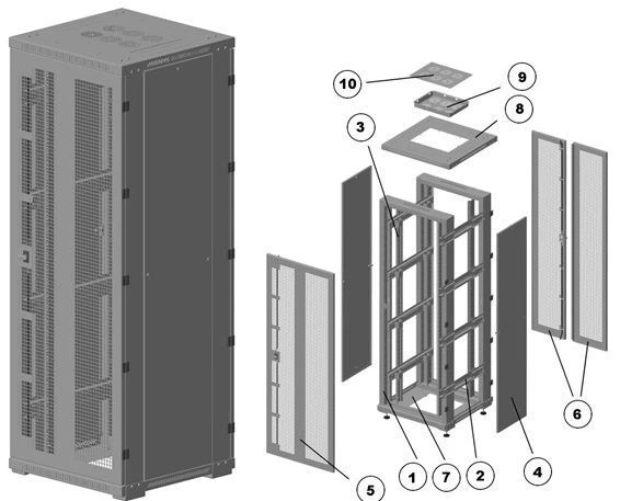 Telecommunication cabinet ??-?-47U-800?2260?800-?2?2?-?
