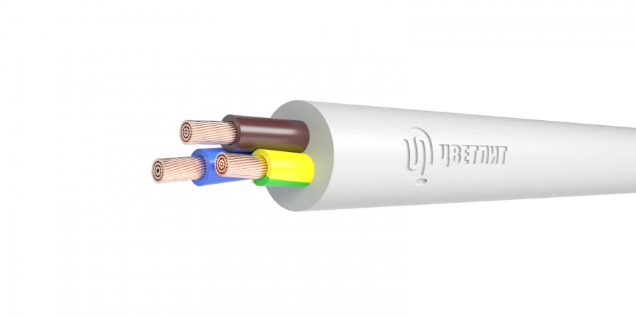 Wire with twisted copper conductors with insulation and sheath made of polyvinylchloride plasticate of reduced fire hazard, gi