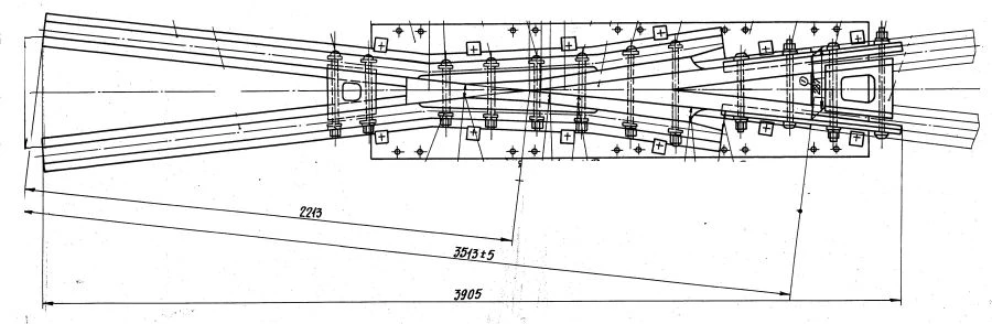 Cross member of R65 type R65 grade 2/9 switches (SP568)